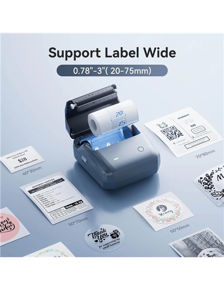 NIIMBOT smart θερμικός εκτυπωτής ετικετών B31, 203dpi, Bluetooth, μπλε