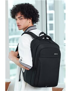 GOLDEN WOLF τσάντα πλάτης GB00711 με θήκη laptop 15.6", 27L, μαύρη