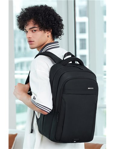 GOLDEN WOLF τσάντα πλάτης GB00711 με θήκη laptop 15.6", 27L, μαύρη