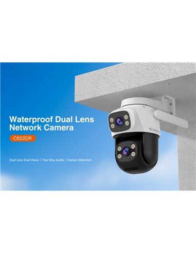 VSTARCAM smart κάμερα C622DR, dual lens, 2MP, WiFi, SD, PTZ, IP66