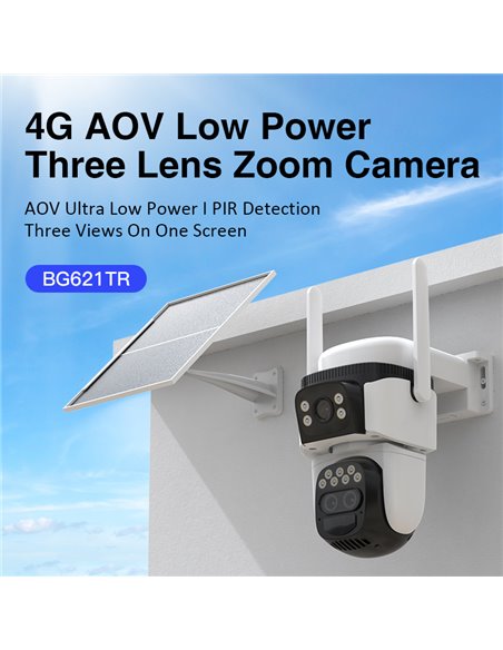VSTARCAM smart ηλιακή κάμερα BG621TR, triple lens, 3MP, 4G, SD, PTZ, IP66