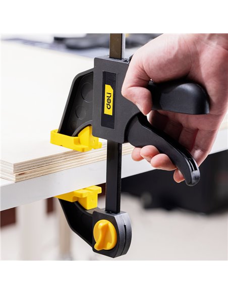 DELI σφιγκτήρας σκανδάλης DL110124 με μέγιστο άνοιγμα 600mm, μαύρος