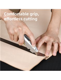 DELI κοπίδι DL410 με ανταλλακτικές λεπίδες, μεταλλικό, 19mm, γκρι