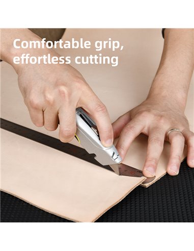 DELI κοπίδι DL410 με ανταλλακτικές λεπίδες, μεταλλικό, 19mm, γκρι