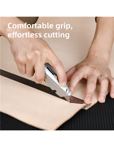 DELI κοπίδι DL410 με ανταλλακτικές λεπίδες, μεταλλικό, 19mm, γκρι