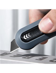 DELI κοπίδι HT4007C, άμεσο άνοιγμα/επαναφορά, πλαστικό, 12mm, γκρι/πορτοκαλί