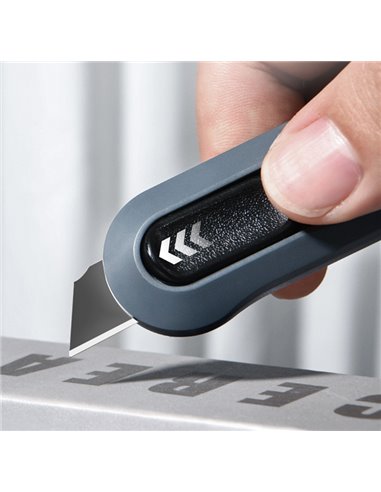 DELI κοπίδι HT4007C, άμεσο άνοιγμα/επαναφορά, πλαστικό, 12mm, γκρι/πορτοκαλί