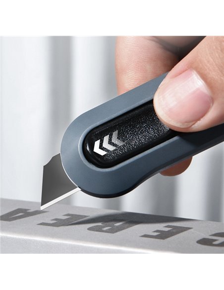 DELI κοπίδι HT4007C, άμεσο άνοιγμα/επαναφορά, πλαστικό, 12mm, γκρι/πορτοκαλί