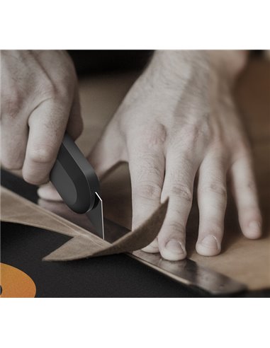 DELI κοπίδι HT4008C, άμεσο άνοιγμα/επαναφορά, πλαστικό, 19mm, γκρι/πορτοκαλί