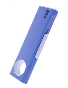 DELI κοπίδι DL408C, άμεσο άνοιγμα/επαναφορά, πλαστικό, 19mm, μπλε