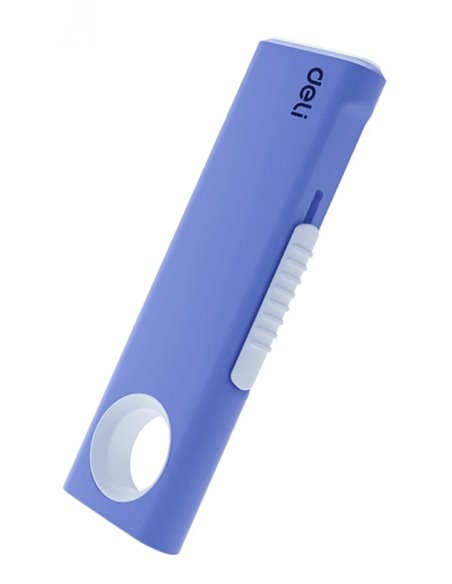 DELI κοπίδι DL408C, άμεσο άνοιγμα/επαναφορά, πλαστικό, 19mm, μπλε