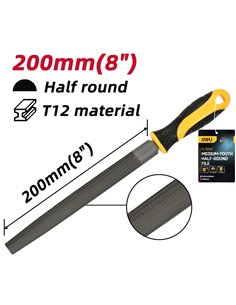 DELI λίμα ημιστρόγγυλη DL76108 με αντιολισθητική λαβή, μετάλλου, 200mm