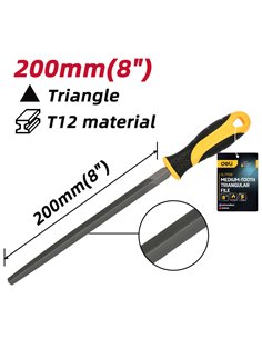 DELI λίμα τριγωνική DL77108 με αντιολισθητική λαβή, μετάλλου, 200mm