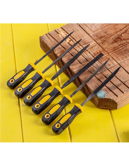 DELI σετ λίμες DL75108 με αντιολισθητική λαβή, μετάλλου, 160mm, 6τμχ