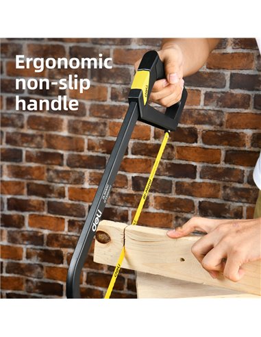 DELI πριόνι σιδήρου/ξύλου DL353012 με εργονομική λαβή, 300mm, 24 TPI