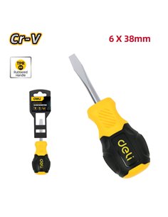 DELI κατσαβίδι ίσιο DL6360381N με αντιολισθητική λαβή, μαγνητικό, 6x38mm