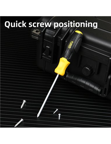 DELI κατσαβίδι σταυρωτό DL636100N με αντιολισθητική λαβή, μαγνητικό, PH2x100mm