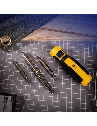 DELI κατσαβίδι DL260206 με εναλλασσόμενες μύτες, μαγνητικό, 4τμχ