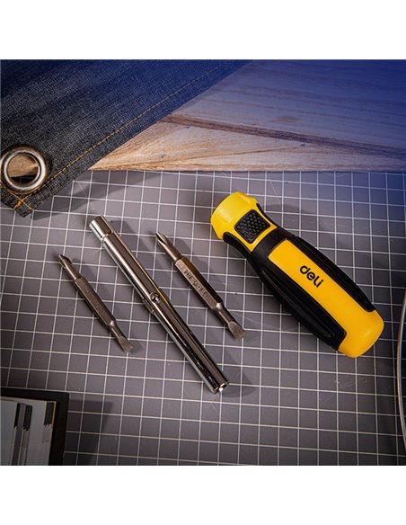 DELI κατσαβίδι DL260206 με εναλλασσόμενες μύτες, μαγνητικό, 4τμχ