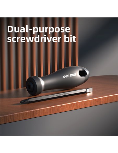 DELI κατσαβίδι HT1055 με διπλή κεφαλή, μαγνητικό, 6mm/PH2x100mm