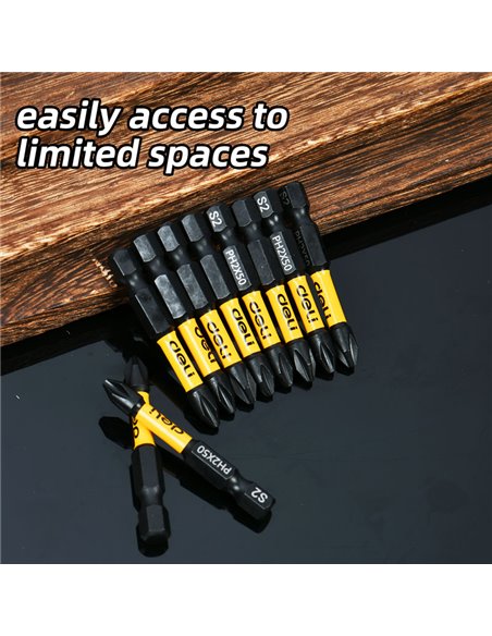 DELI σετ μύτες κατσαβιδιού DL251050 για δραπανοκατσάβιδο, σταυρωτές, PH2x50mm, 10τμχ