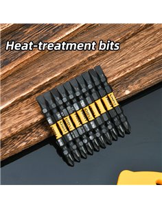 DELI σετ μύτες κατσαβιδιού DL252202D για δραπανοκατσάβιδο, διπλή κεφαλή, σταυρωτές/ίσιες, SL6/PH2x65mm, 10τμχ