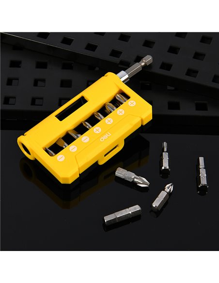 DELI σετ μύτες κατσαβιδιού DL251201 με αντάπτορα, μαγνητικές, 15τμχ