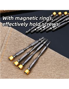 DELI σετ μύτες κατσαβιδιού DL255100 για δραπανοκατσάβιδο, διπλή κεφαλή, PH2x100mm, με μαγνητικό ring, 10τμχ