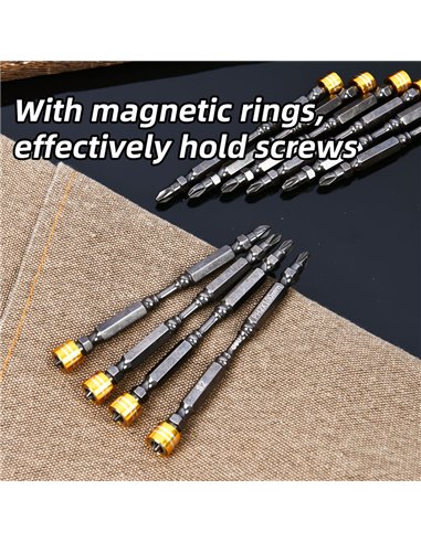 DELI σετ μύτες κατσαβιδιού DL255100 για δραπανοκατσάβιδο, διπλή κεφαλή, PH2x100mm, με μαγνητικό ring, 10τμχ