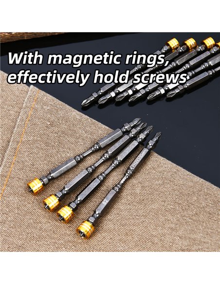 DELI σετ μύτες κατσαβιδιού DL255100 για δραπανοκατσάβιδο, διπλή κεφαλή, PH2x100mm, με μαγνητικό ring, 10τμχ