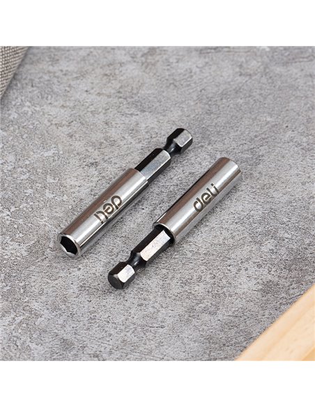 DELI σετ αντάπτορες μύτης κατσαβιδιού DL106002 για δραπανοκατσάβιδο, εξάγωνη υποδοχή, 60mm, 2τμχ