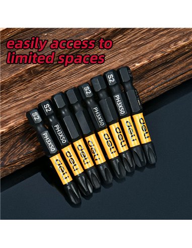 DELI σετ μύτες κατσαβιδιού DL501003Z για δραπανοκατσάβιδο, σταυρωτές, PH3x50mm, 10τμχ