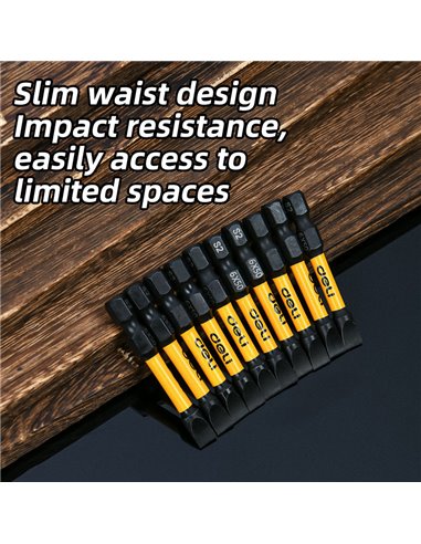 DELI σετ μύτες κατσαβιδιού DL501005Z για δραπανοκατσάβιδο, ίσιες, SL6x50mm, 10τμχ