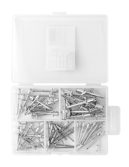 DELI σετ πριτσίνια DL236906, χάλυβας άνθρακα, 2.4-6.4mm, 75τμχ