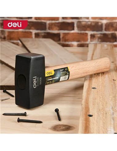 DELI βαριοπούλα DL448010 με ξύλινη λαβή, 1000gr, 270mm