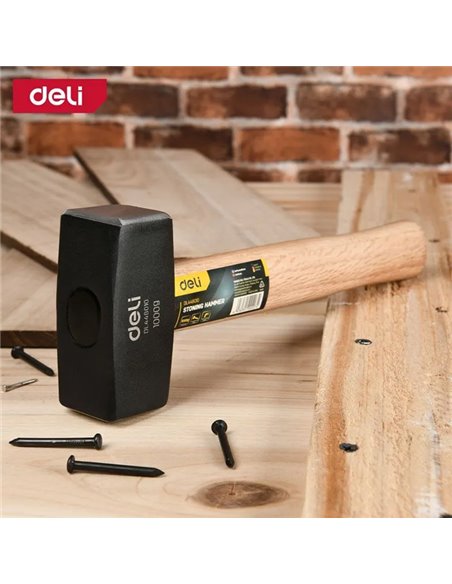 DELI βαριοπούλα DL448010 με ξύλινη λαβή, 1000gr, 270mm