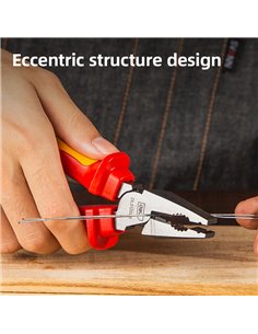 DELI πένσα ηλεκτρολόγου DL512006 με αντιολισθητικές λαβές, VDE 1000V, 160mm