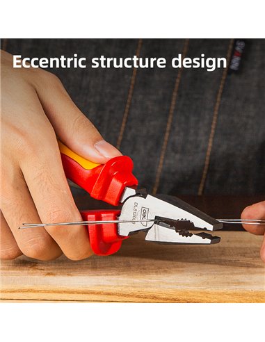 DELI πένσα ηλεκτρολόγου DL512006 με αντιολισθητικές λαβές, VDE 1000V, 160mm