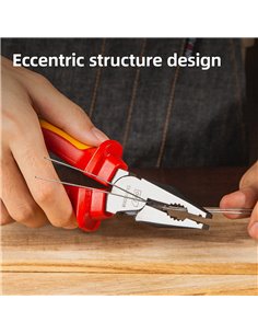 DELI πένσα ηλεκτρολόγου DL512008 με αντιολισθητικές λαβές, VDE 1000V, 200mm