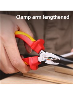 DELI μυτοτσίμπιδο ίσιο ηλεκτρολόγου DL512106 με αντιολισθητικές λαβές, VDE 1000V, 160mm