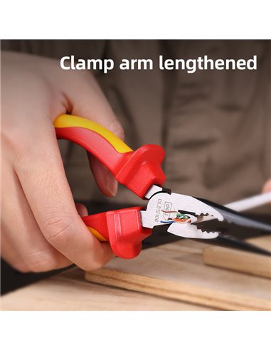 DELI μυτοτσίμπιδο ίσιο ηλεκτρολόγου DL512106 με αντιολισθητικές λαβές, VDE 1000V, 160mm