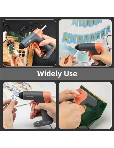 DELI σετ εργαλείων με πιστόλι θερμοκόλλησης H1001-C, 7τμχ