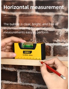 DELI αλφάδι DL290100 με 1 μάτι & κλίμακα, αλουμινίου, 10cm