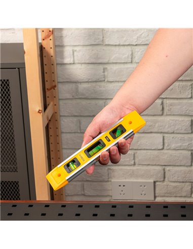 DELI αλφάδι DL290230 με 3 μάτια, πλαστικό, μαγνητικό, 23cm