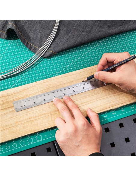 DELI μεταλλικός χάρακας DL8030Y, ανοξείδωτο ατσάλι, 12"/30cm, ασημί