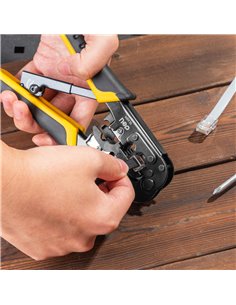 DELI πρέσα ακροδεκτών καλωδίων δικτύου DL4971, 4P/6P/8P, 200mm