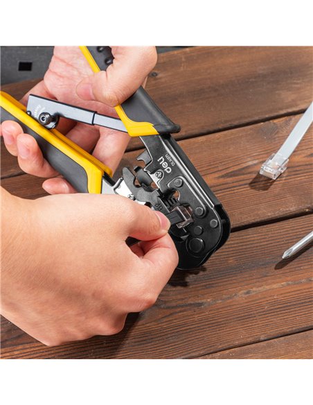 DELI πρέσα ακροδεκτών καλωδίων δικτύου DL4971, 4P/6P/8P, 200mm