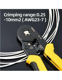 DELI πρέσα ακροδεκτών καλωδίων DL-L11, διατομής 0.25-10mm², 180mm