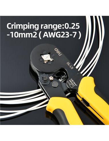 DELI πρέσα ακροδεκτών καλωδίων DL-L11, διατομής 0.25-10mm², 180mm