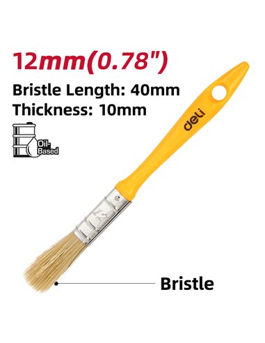DELI πινέλο βαφής DL509131 με φυσικές τρίχες, πλαστική λαβή, 12mm
